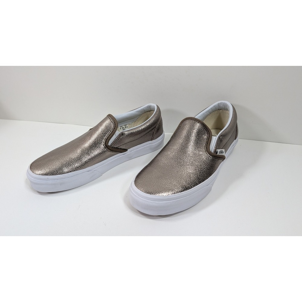 VANS‎ CLASSIC SLIP-ON METALLIC Brown SNEAKER Men 5.5 Women 7